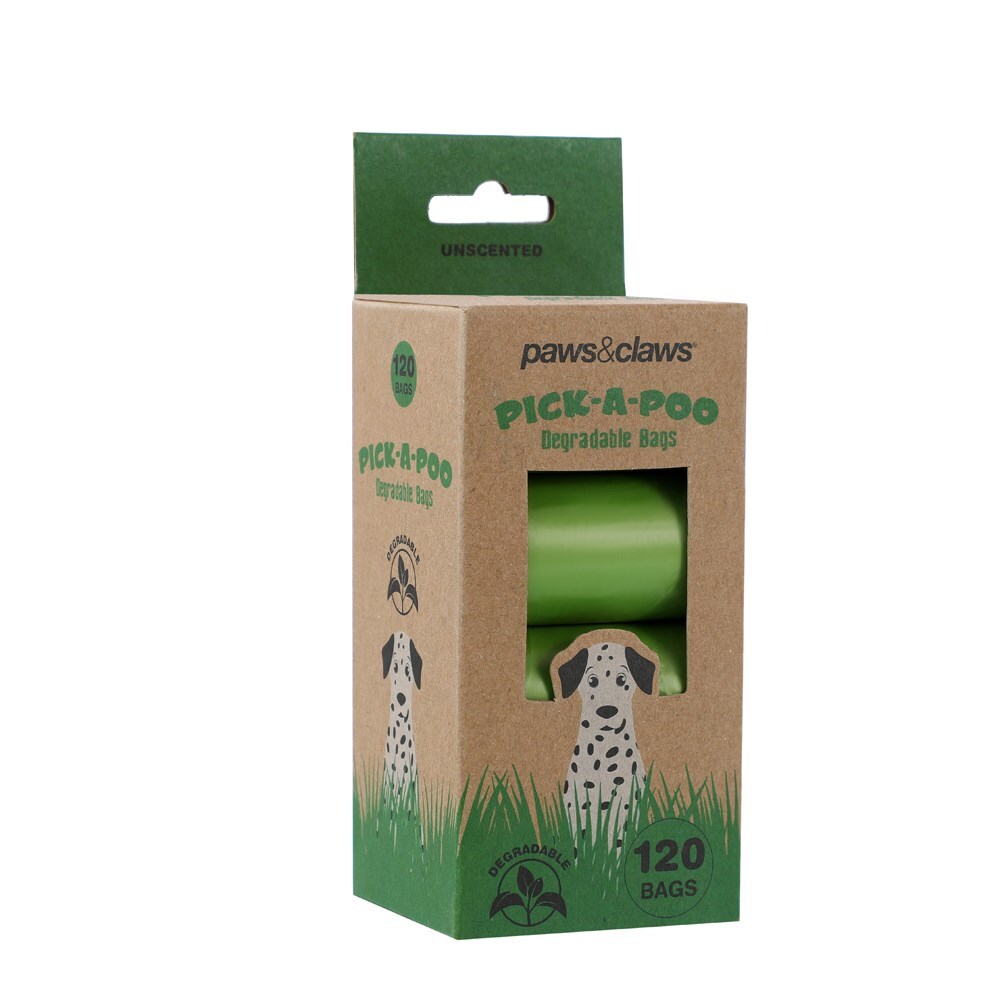 120pc Paws & Claws Pick-A-Poo Degradable Waste Bags - Unscented