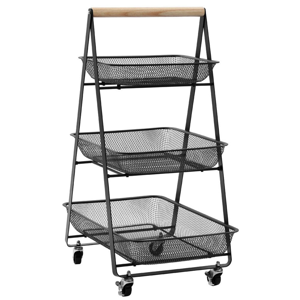Mesh by Boxsweden 3 Tier Storage Trolley w/ Wheels - Black