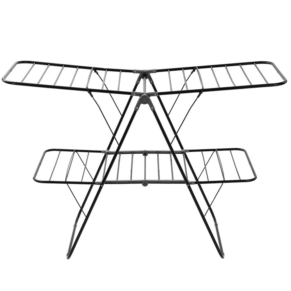 Boxsweden 2 Tier 32 Rail Foldable Clothes Airer - Black