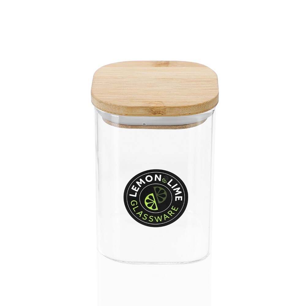 Lemon & Lime Camden Square Glass Jar Bamboo Lid 550Ml