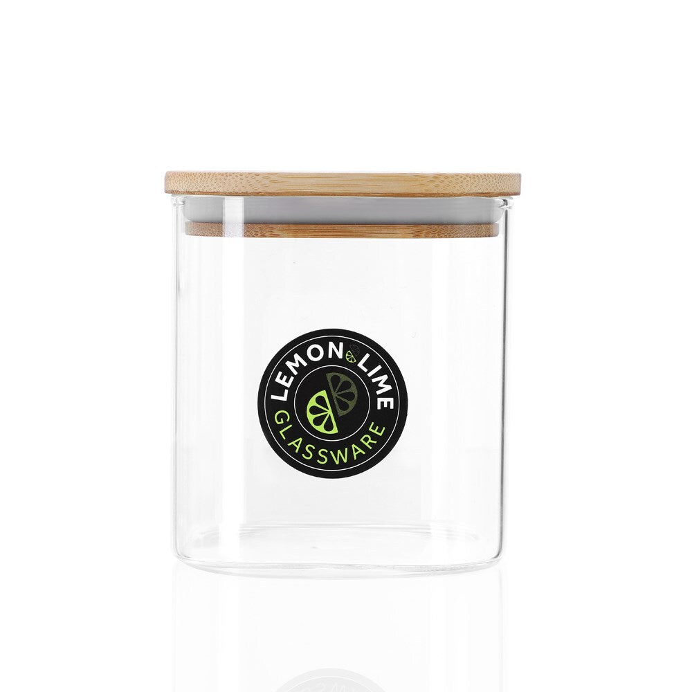 Lemon & Lime Camden Square Glass Jar Bamboo Lid 800Ml