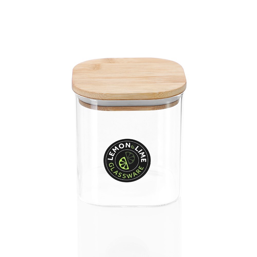 Lemon & Lime Camden Square Glass Jar Bamboo Lid 800Ml