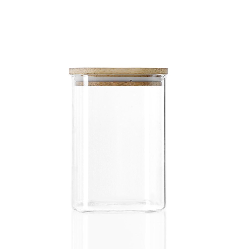 Lemon & Lime Camden Square Glass Jar Bamboo Lid 1.1L