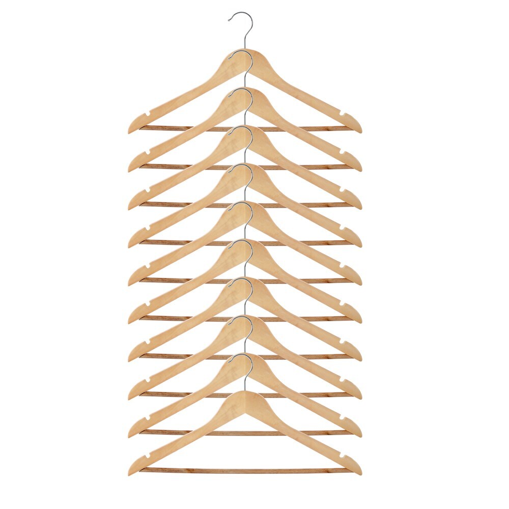 10pc Wooden Hangers 44.5cm