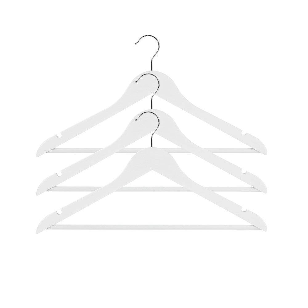 3pc Wooden Hanger 44.5cm White