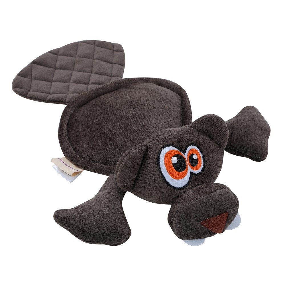Paws & Claws Doggy Ears Ultrasonic 33cm Beaver Plush Dog Toy - Charcoal