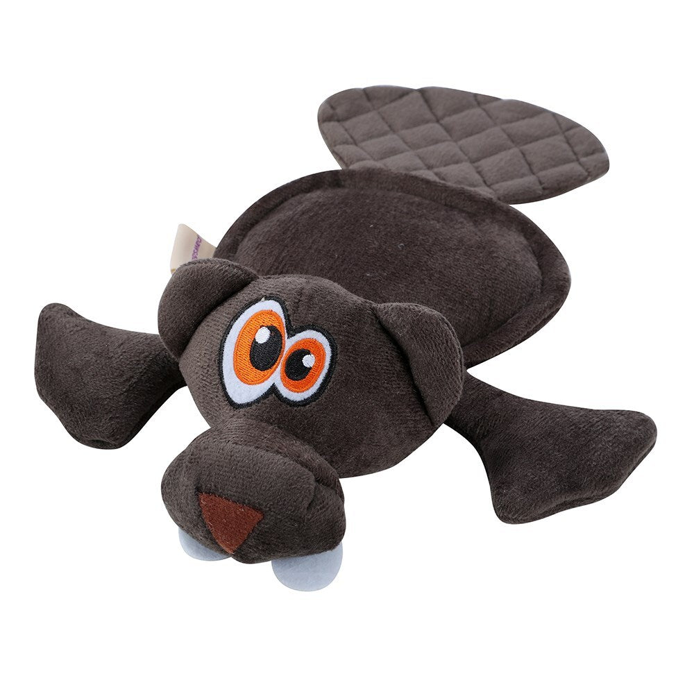 Paws & Claws Doggy Ears Ultrasonic 33cm Beaver Plush Dog Toy - Charcoal