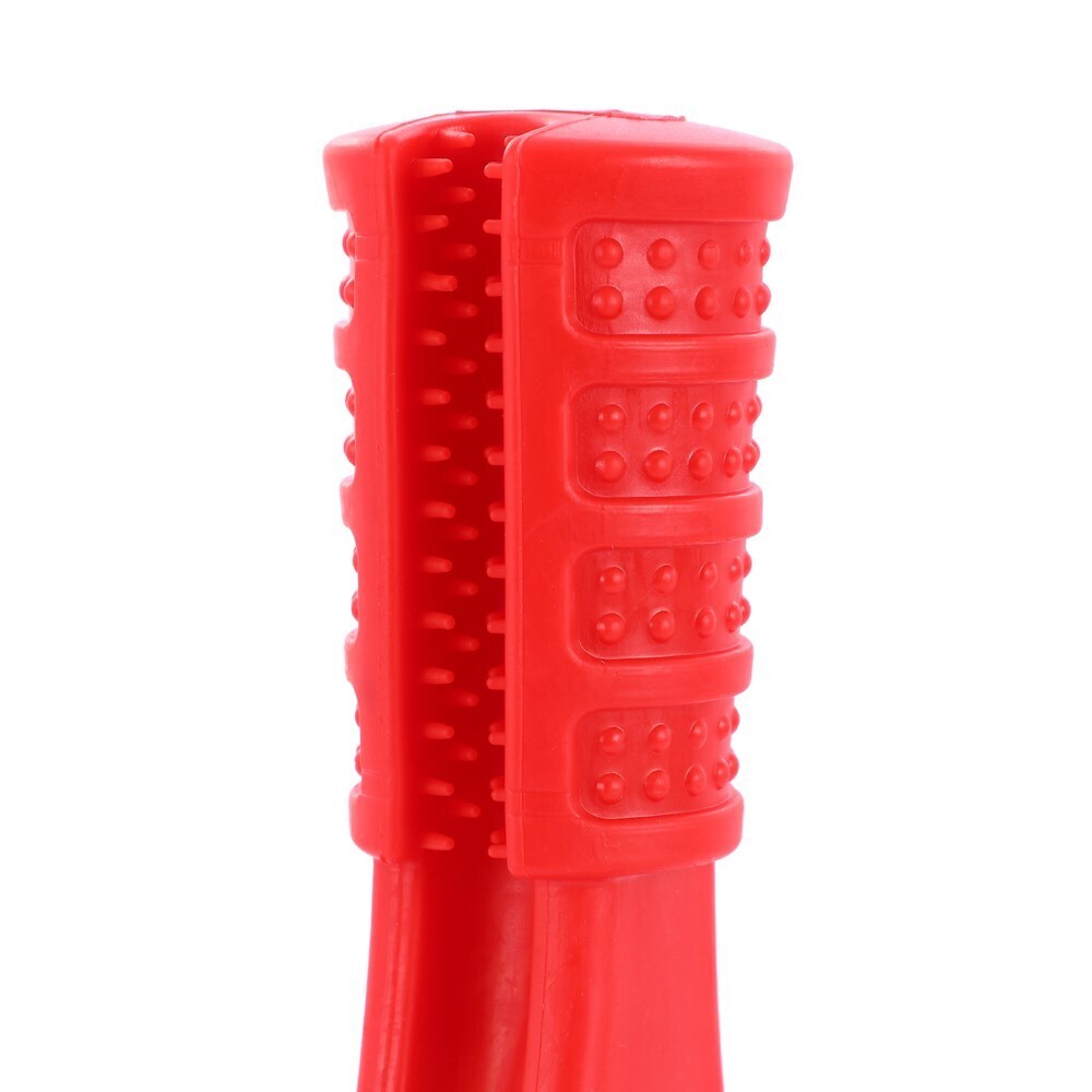 Paws & Claws Flavour-Bone T Bone Beef Flavoured Rubber Toy 17X13X6cm Red