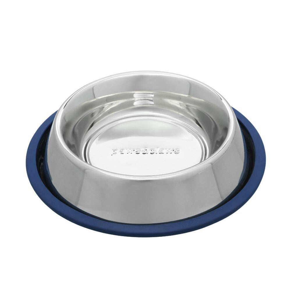 Paws & Claws Stainless Steel Pet Bowl Blue Anti-Skid 400Ml