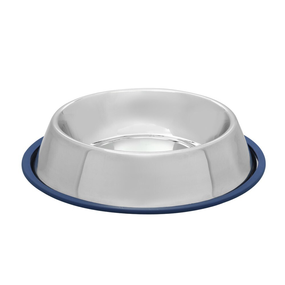 Paws & Claws Stainless Steel Pet Bowl Blue Anti-Skid 1.5L