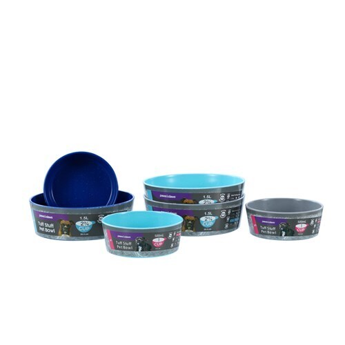 Paws & Claws Tuff Stuff Pet Bowl Blue Lge 1.5L 20.5X6.5cm