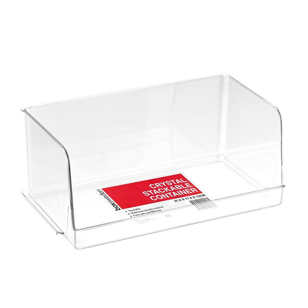 Boxsweden 31.5cm Crystal Kitchen Stackable Organiser Large - Clear