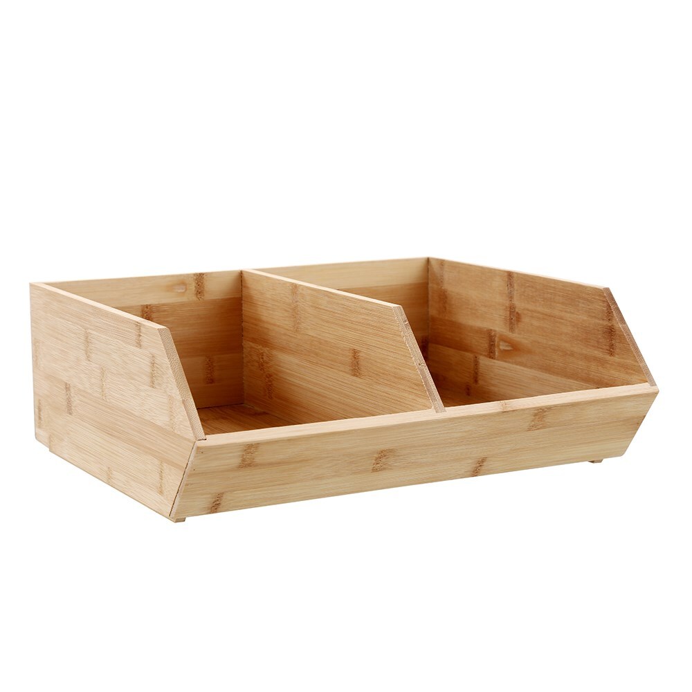 Boxsweden 2-Section 34.5cm Bamboo Storage Cube