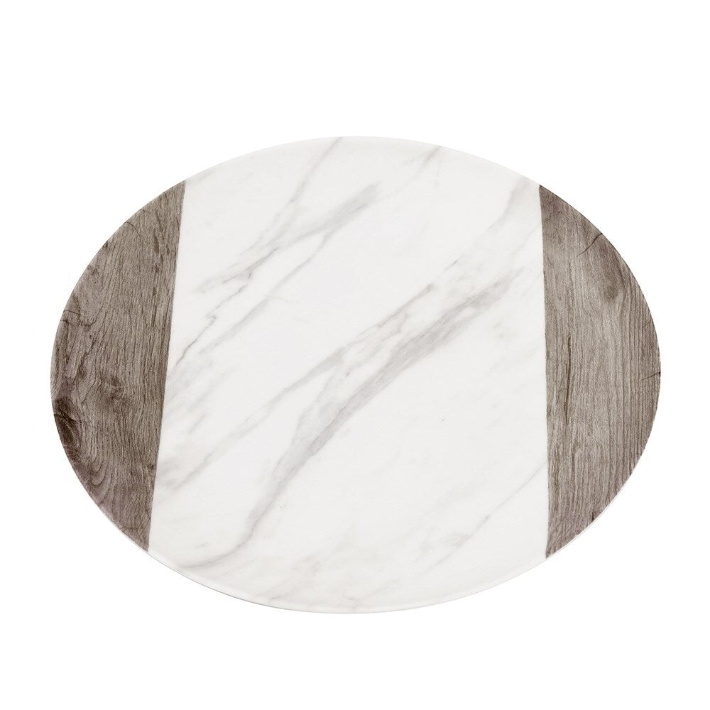 Lemon & Lime Matte Melamine 20cm Side Plate Endwood Marble