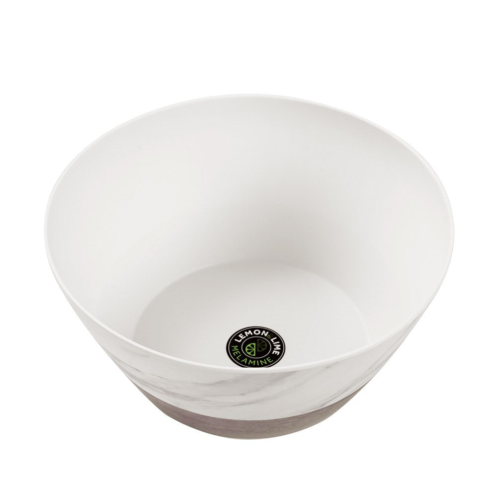 Lemon & Lime 25cm Matte Melamine Salad Bowl - Endwood Marble