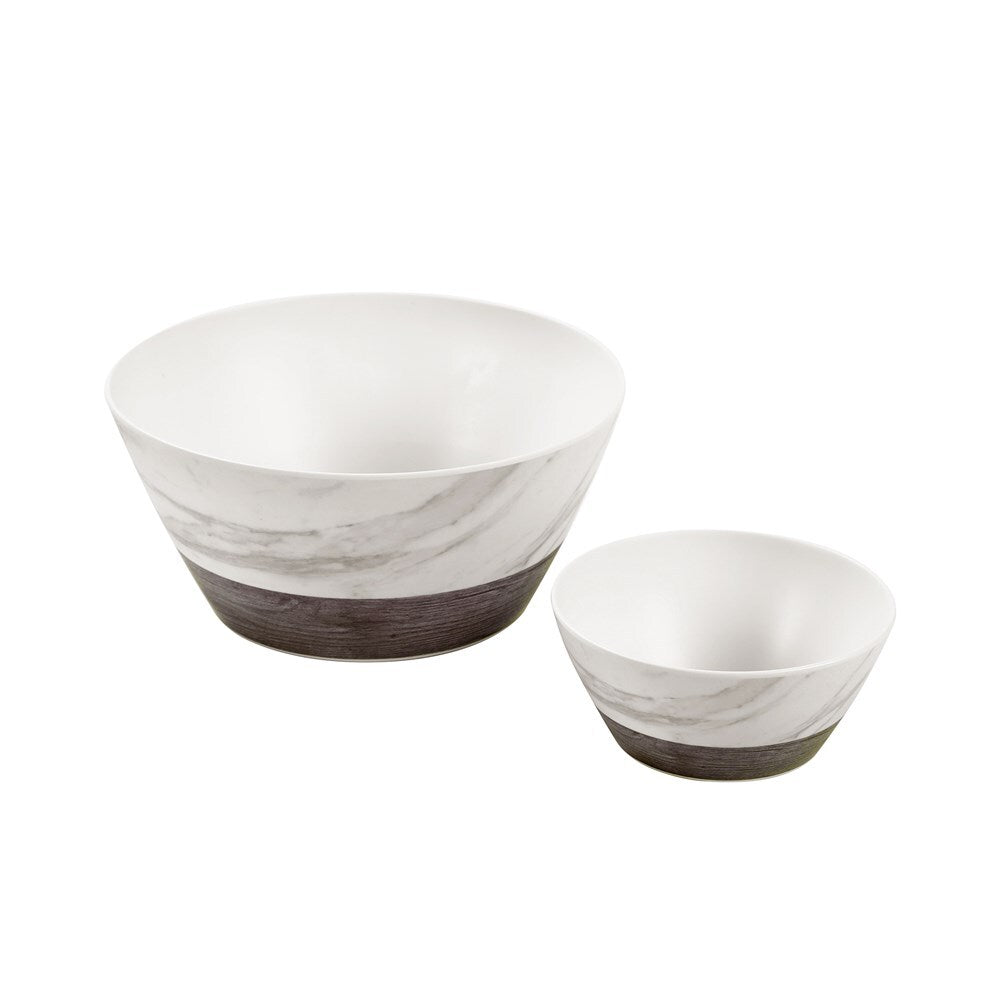 Lemon & Lime 25cm Matte Melamine Salad Bowl - Endwood Marble