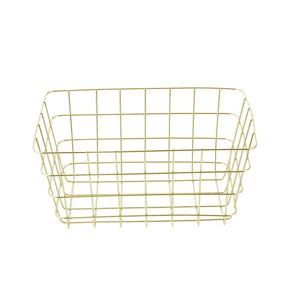 Boxsweden Medium 30x21cm Wire Storage Basket - Gold