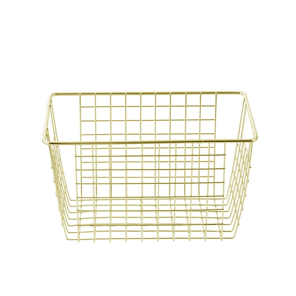 Boxsweden 26x15cm Wire Storage Basket - Gold