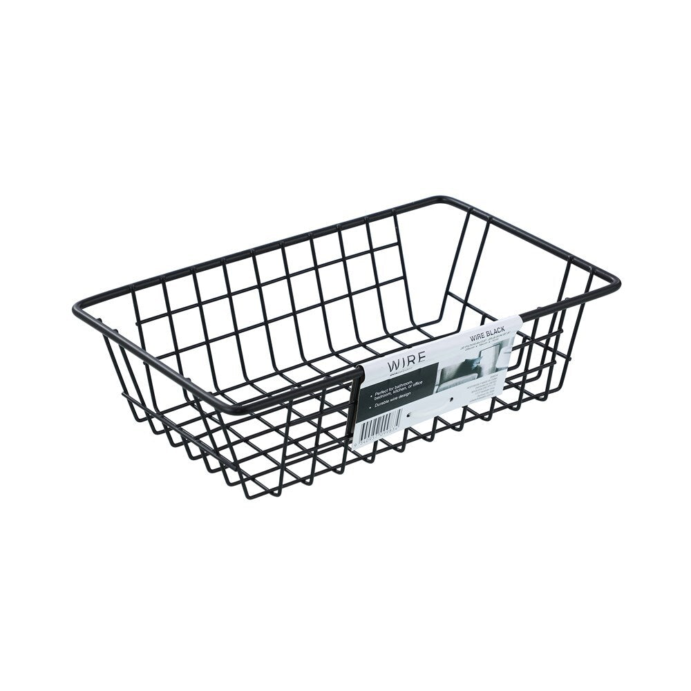 Boxsweden 26x7cm Wire Storage Basket - Black