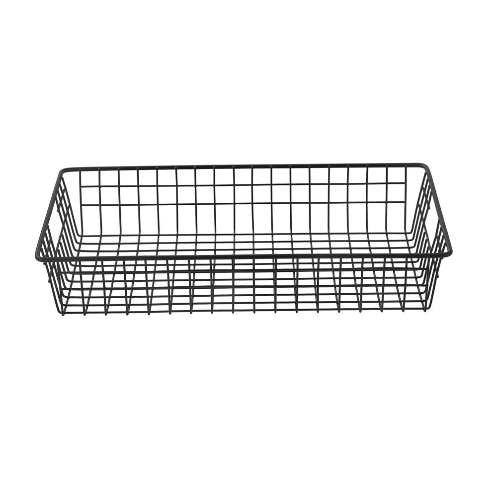Boxsweden 40x7.5cm Wire Storage Basket - Black