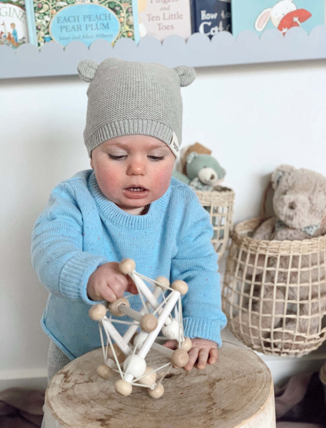 111002921-ponchik-baby-toddler-bear-beanie-koala-speckle-knit-size-3-12m