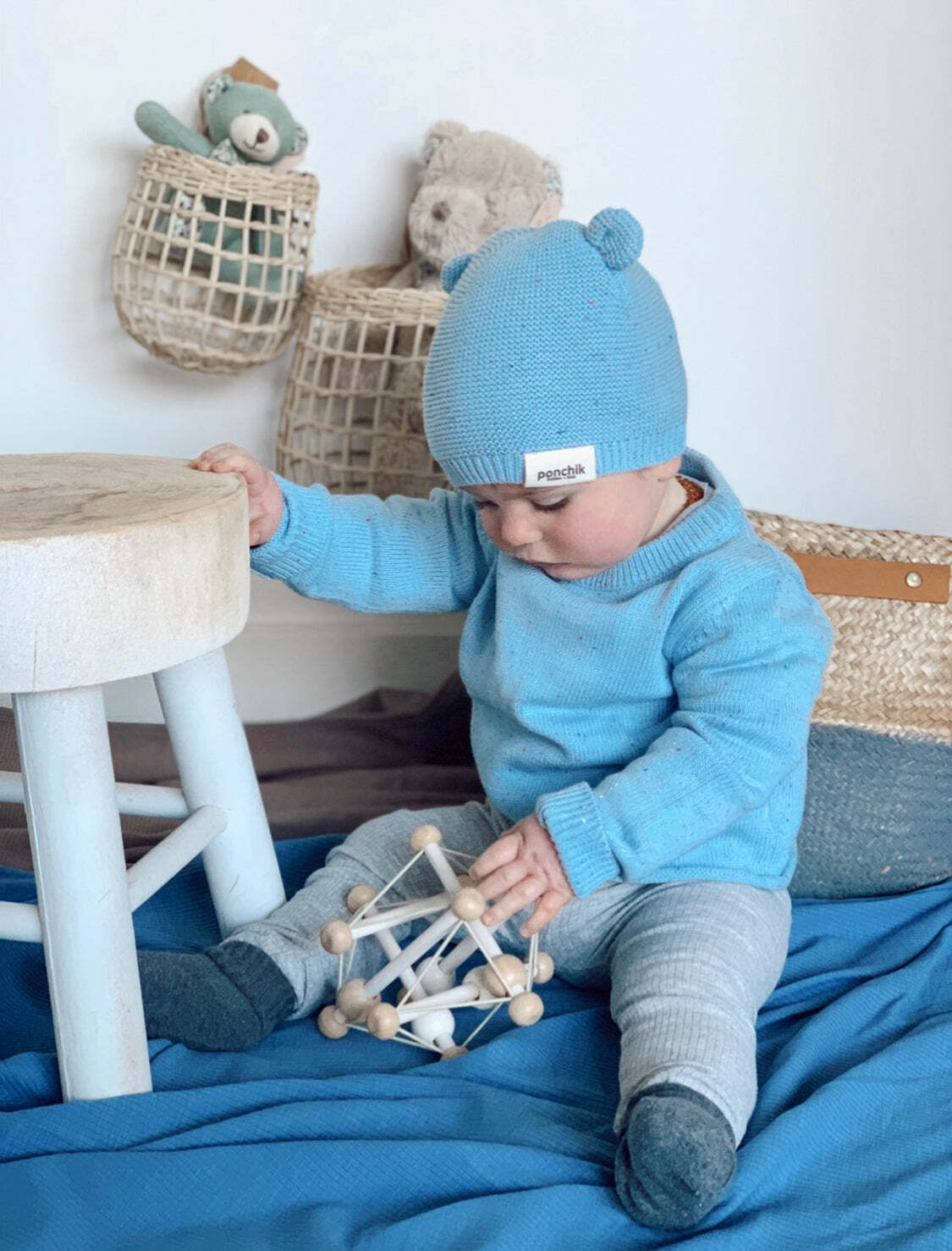 111002941-ponchik-baby-toddler-bear-beanie-mist-speckle-knit-size-3-12m