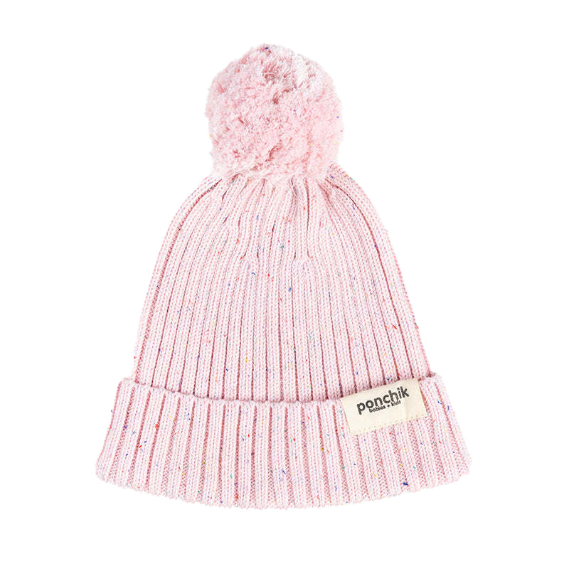 11100333-ponchik-baby-toddler-pom-pom-ribbed-beanie-love-speckle-knit-size-3-6m