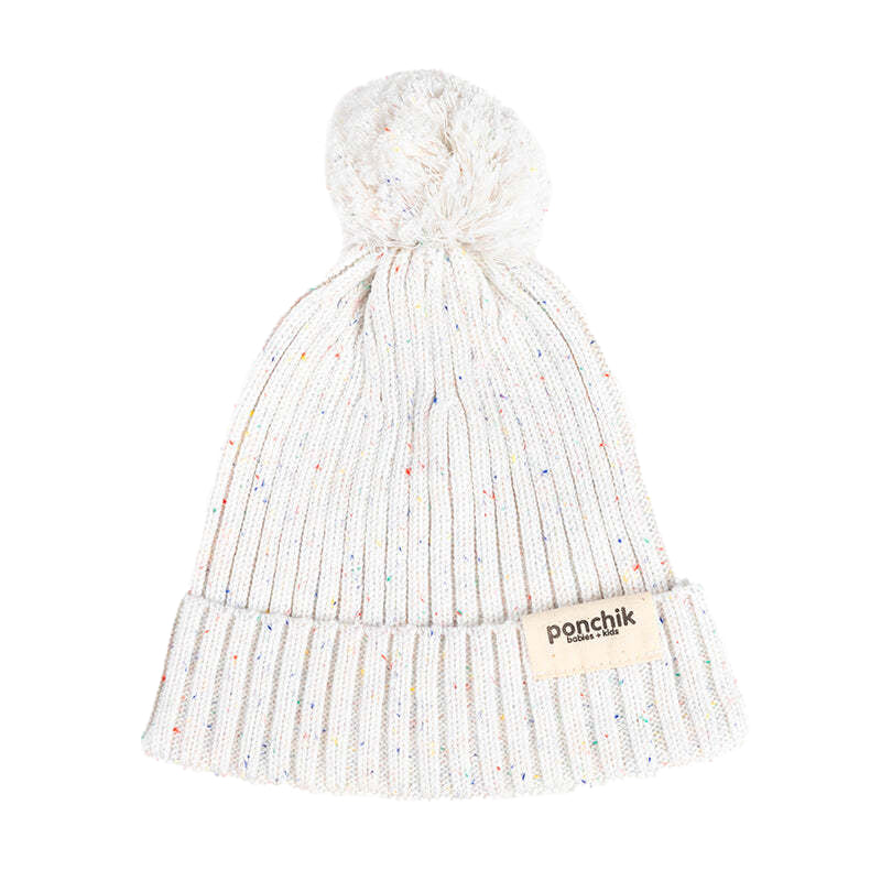 11100336-ponchik-baby-toddler-pom-pom-ribbed-beanie-stardust-speckle-knit-size-3-6m
