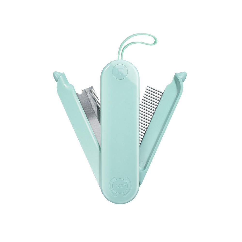2019cat07a-pakeway-shadow-pet-dog-cat-foldable-grooming-comb-green