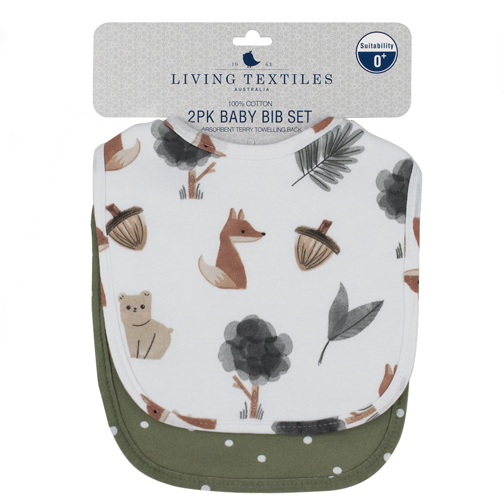 4720123-2pc-living-textiles-bibs-forest-retreat-olive-dots