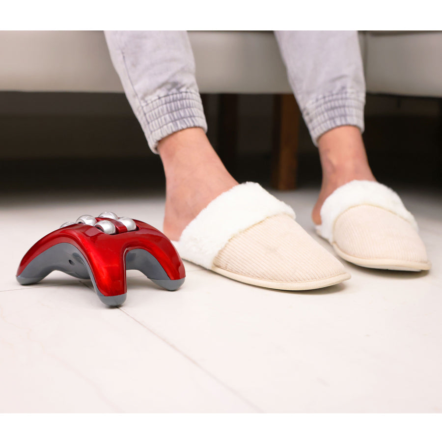 80935-spatastic-15cm-mini-vibrating-foot-massager-shiatsu-roller-red