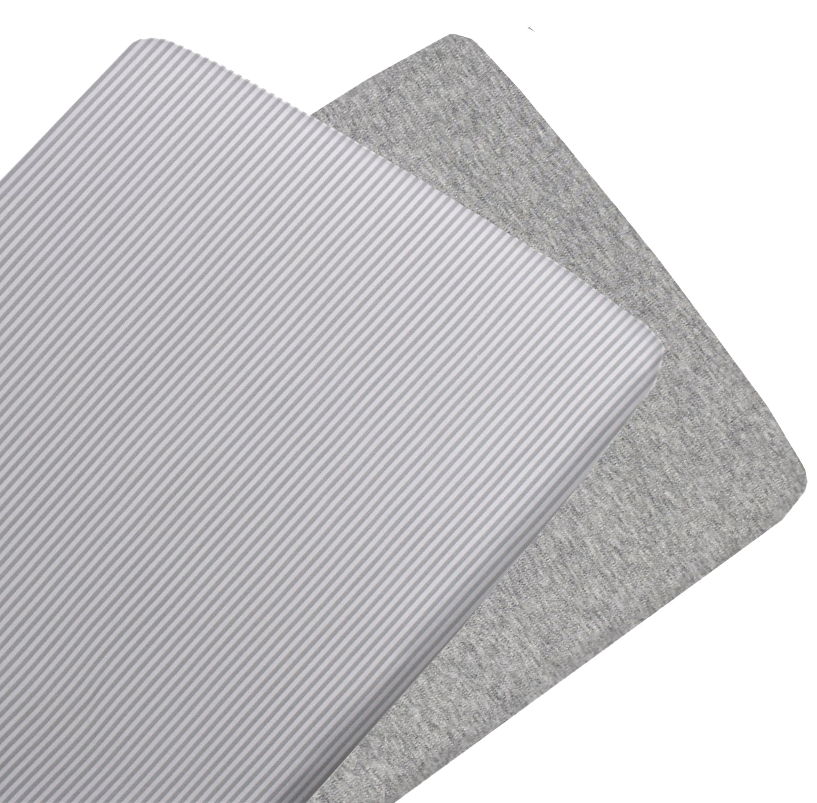 2pc Living Textiles Jersey Bassinet Fitted Sheet Grey Stripe/Melange
