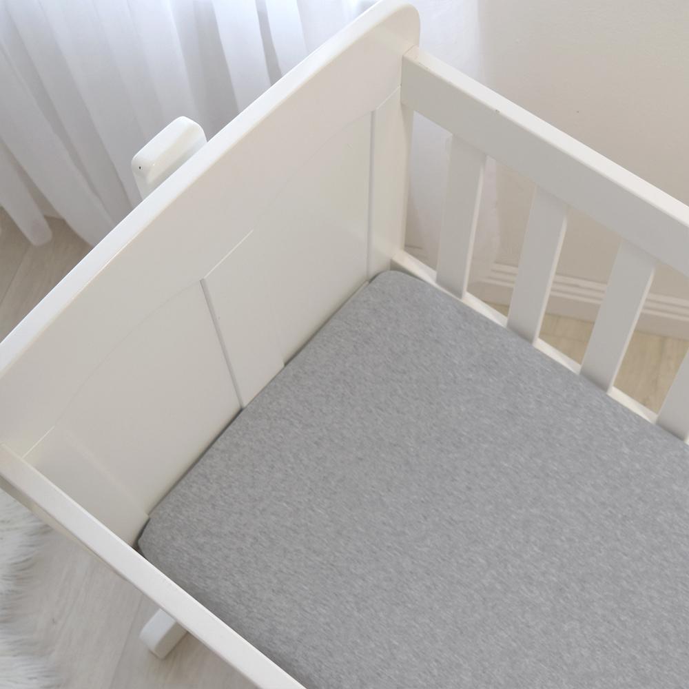 2pc Living Textiles Jersey Bassinet Fitted Sheet Grey Stripe/Melange