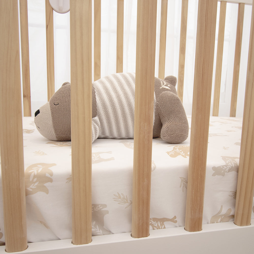 Lolli Living Bedside Bassinet Fitted Sheet Bosco Bear