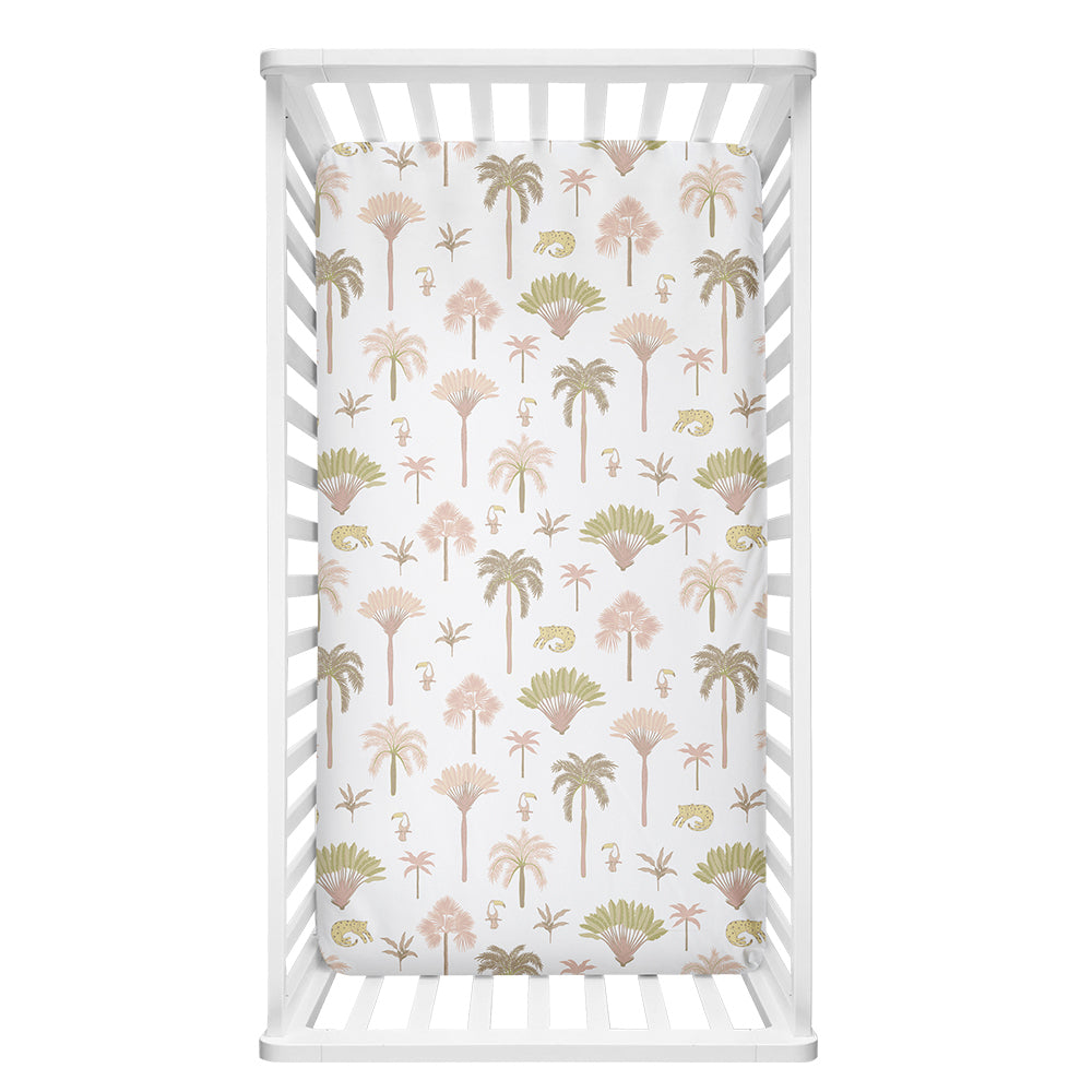 Lolli Living Fitted Cot Sheet - Tropical Mia 75x135x19cm