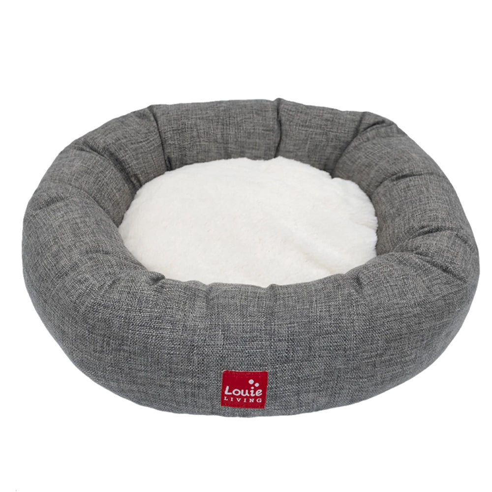 Louie Living Donut Pet/Dog Lounger/Bed Medium - Grey