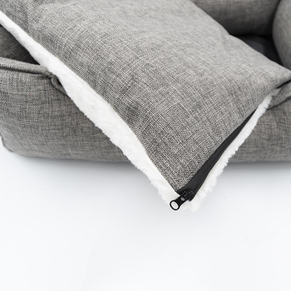 Louie Living Rectangle Pet/Dog Lounger Bed Small - Grey