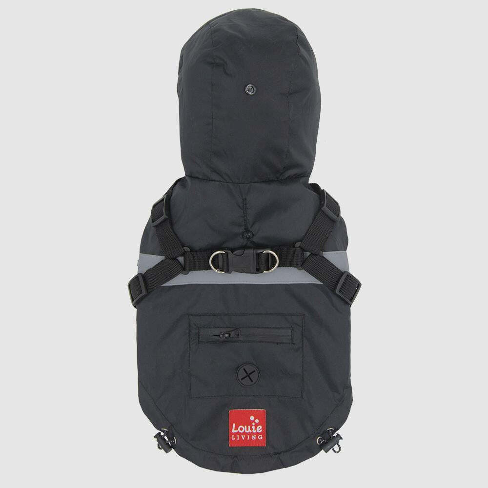Louie Living Adjustable Pet/Dog Raincoat XL Black
