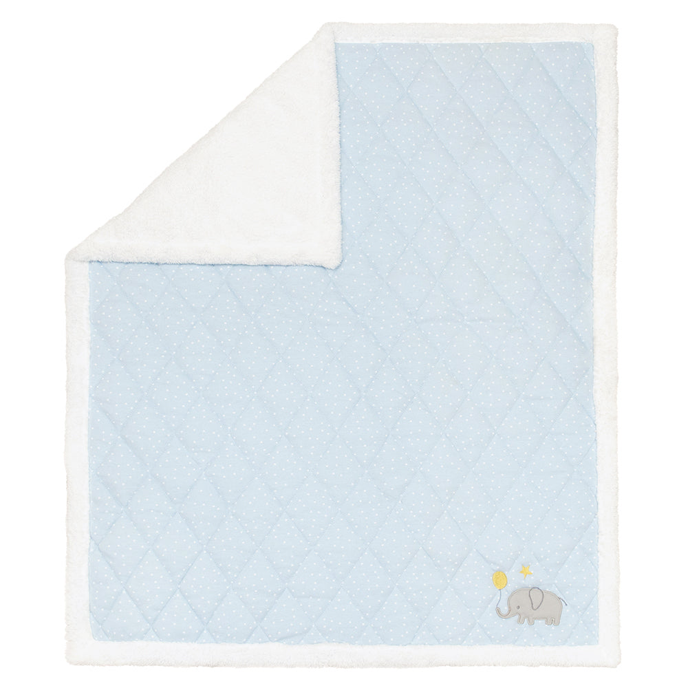 Living Textiles Quilted Jersey Sherpa Blanket Mason Elephant