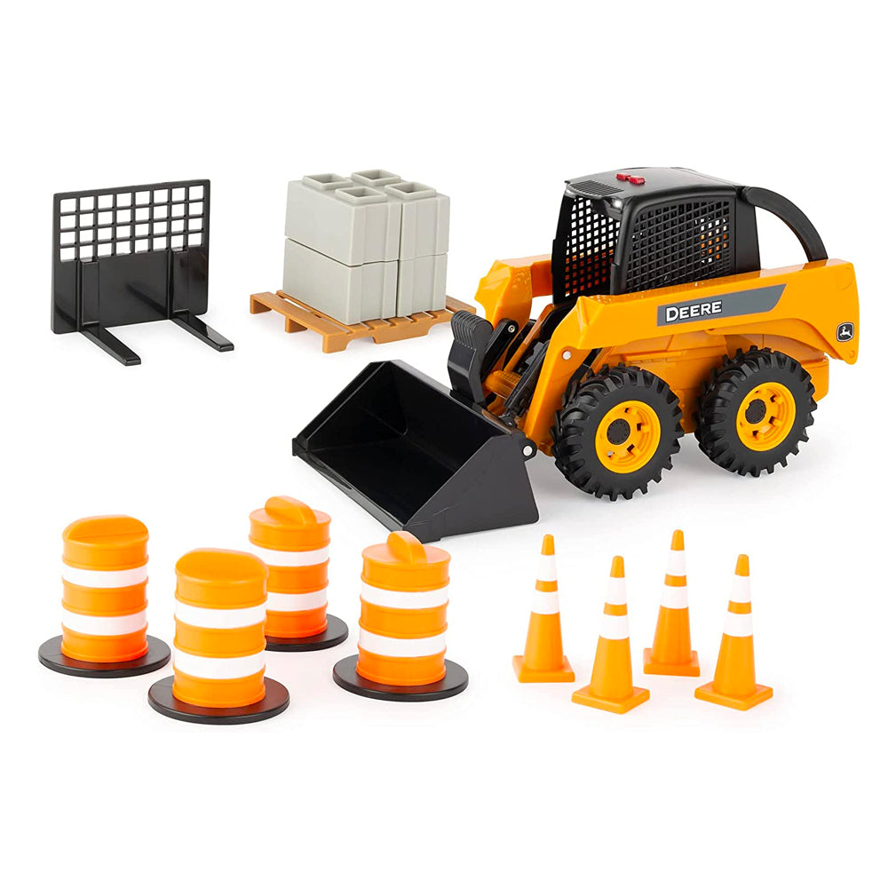 47349-john-deere-1-16-skidsteer-w-accessories-cones-bar-kids-set-3y