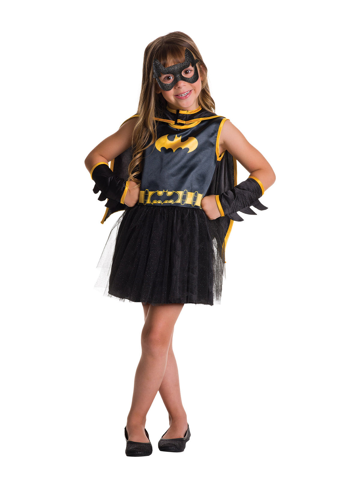 DC Comics Girls Batgirl Dress Costume w/ Eyemask/Cape - Size Toddler