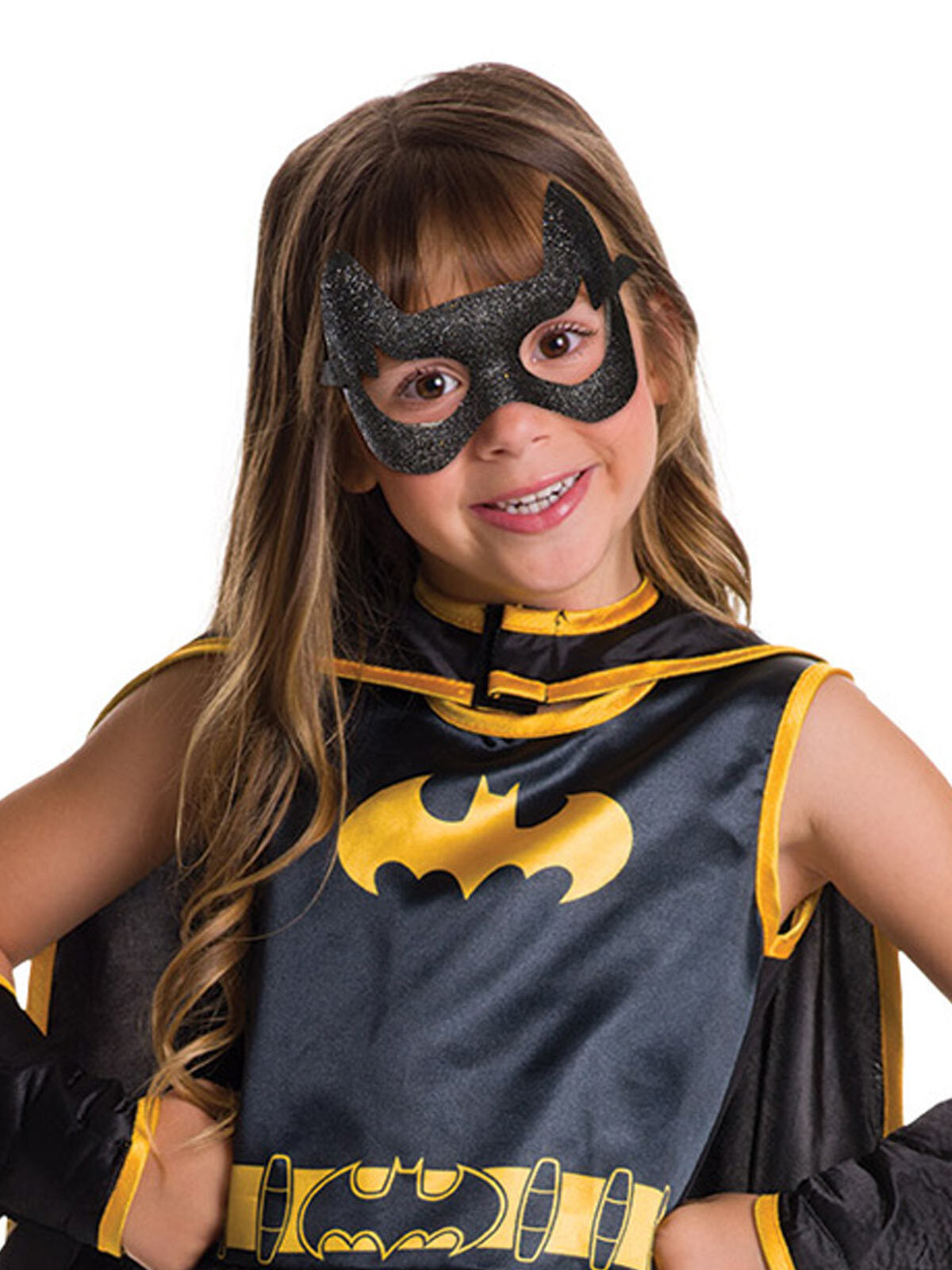 DC Comics Girls Batgirl Dress Costume w/ Eyemask/Cape - Size Toddler