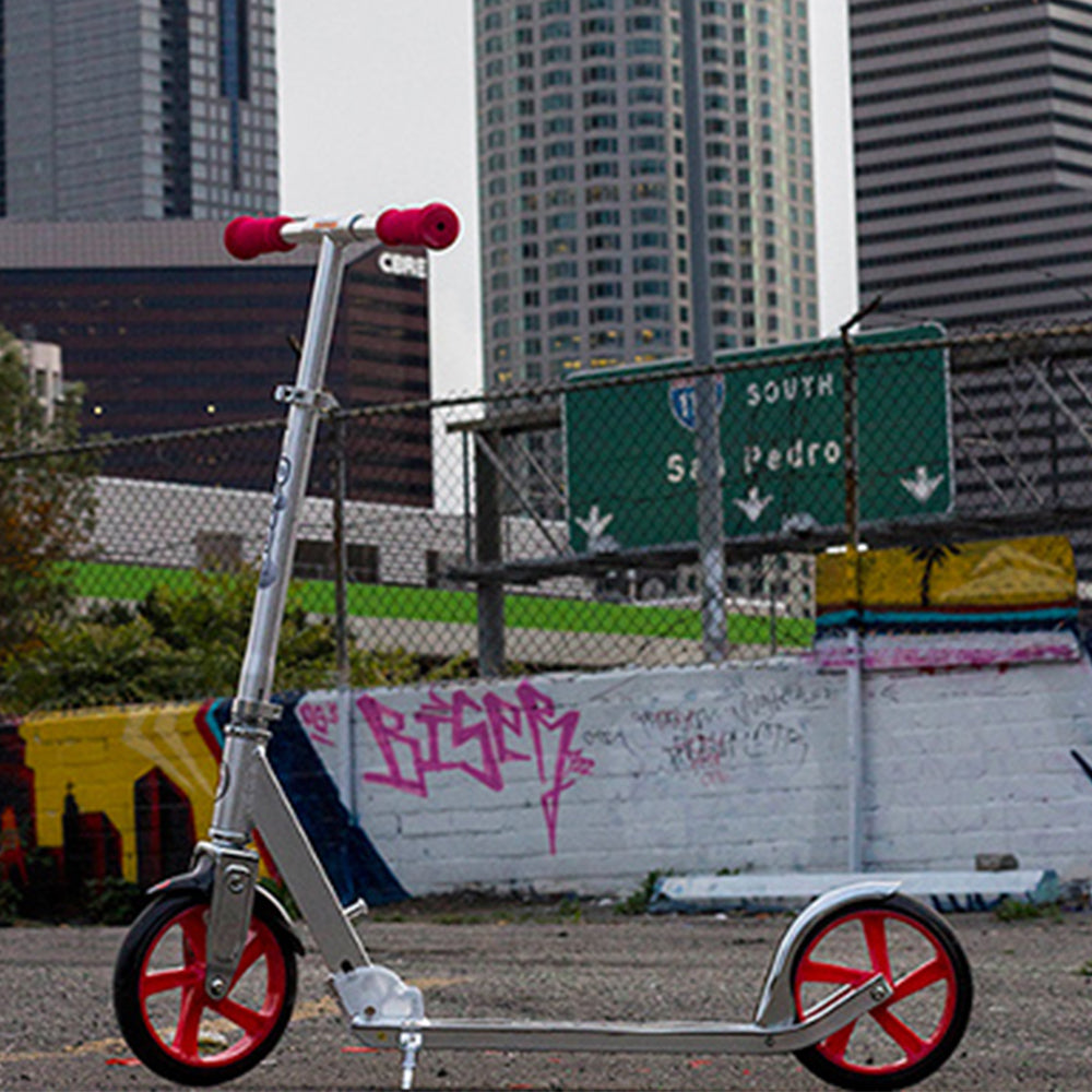 13013201-razor-a5-lux-kick-scooter-silver-red-kids-ride-on-toy-8y