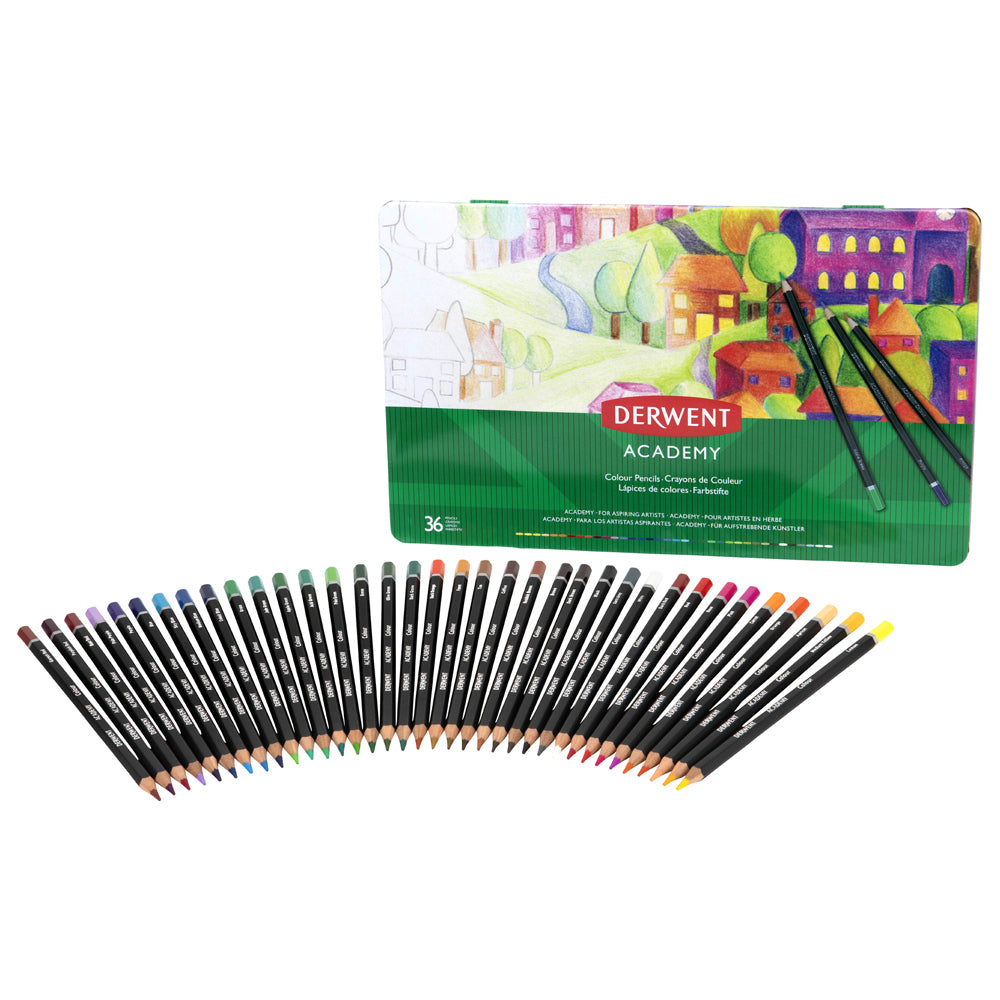 2300225-derwent-academy-art-craft-hexagonal-colour-pencils-tin-36pc