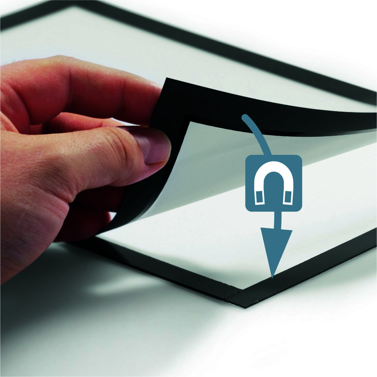 487201-2pc-durable-duraframe-a4-32-5cm-sign-holder-black