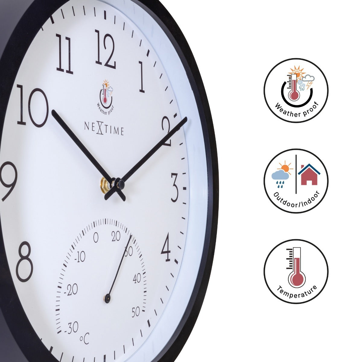 574313-nextime-marigold-weatherproof-outdoor-30-5cm-wall-clock-black-white
