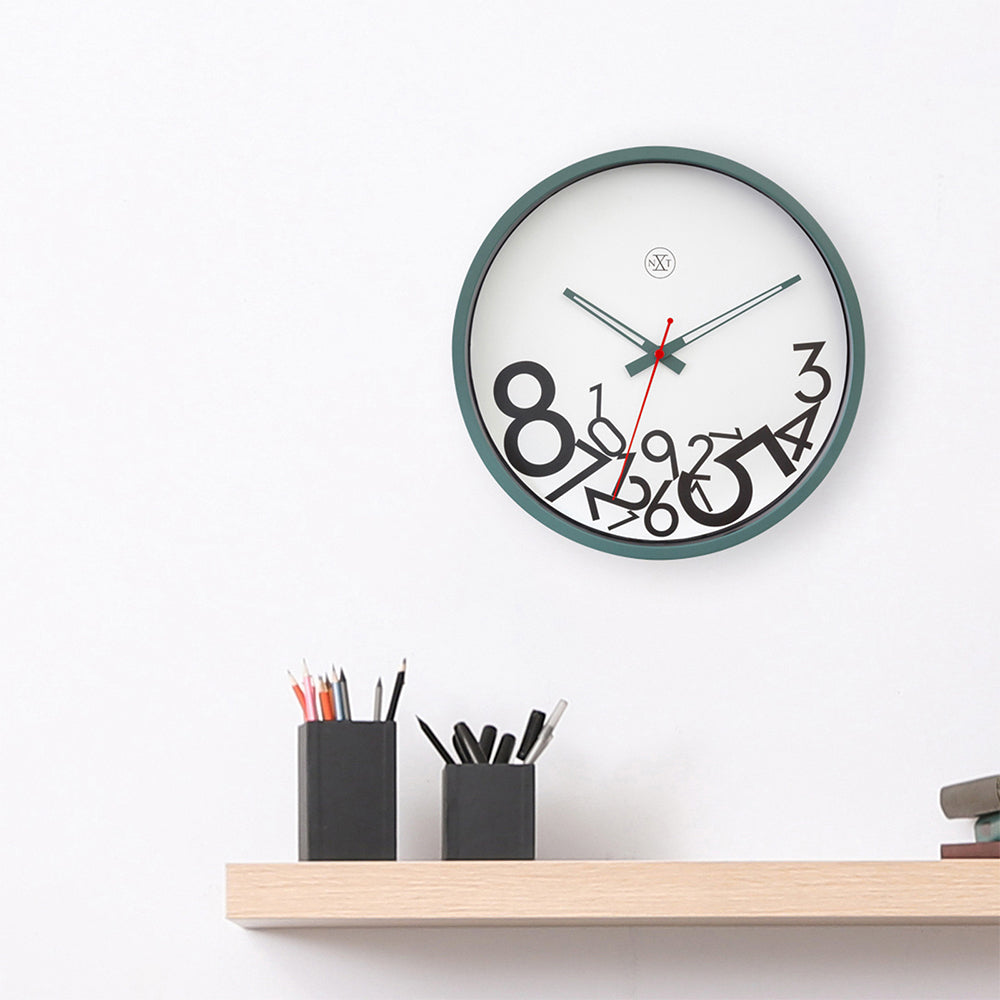 577364gn-nextime-30cm-dropped-numbers-silent-analogue-round-wall-clock