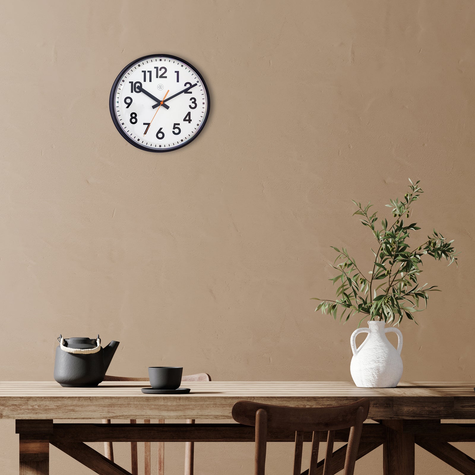 577367zw-nextime-peter-plastic-analogue-26cm-wall-clock-black