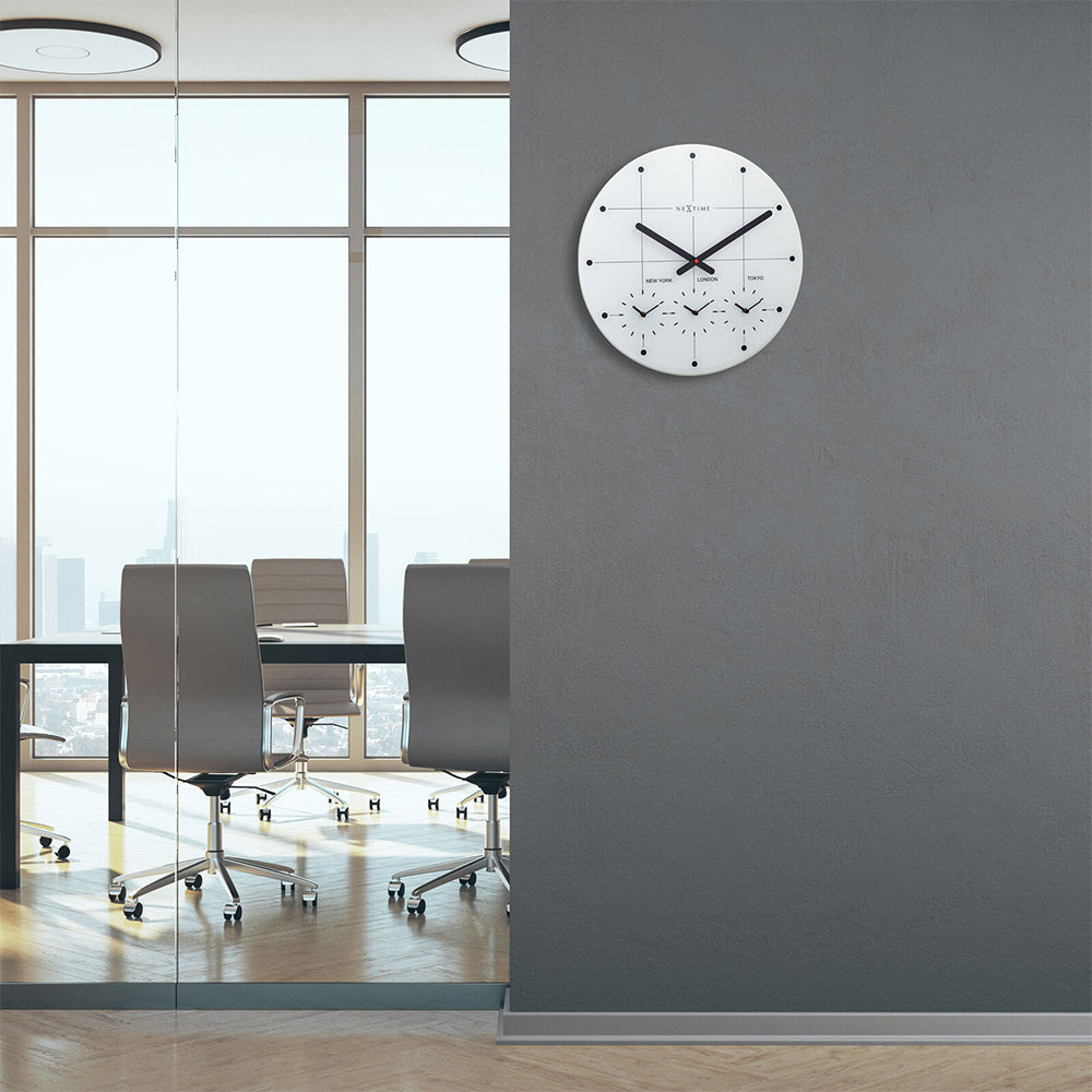 578197wi-nextime-43cm-big-city-multiple-time-zone-round-wall-clock-white