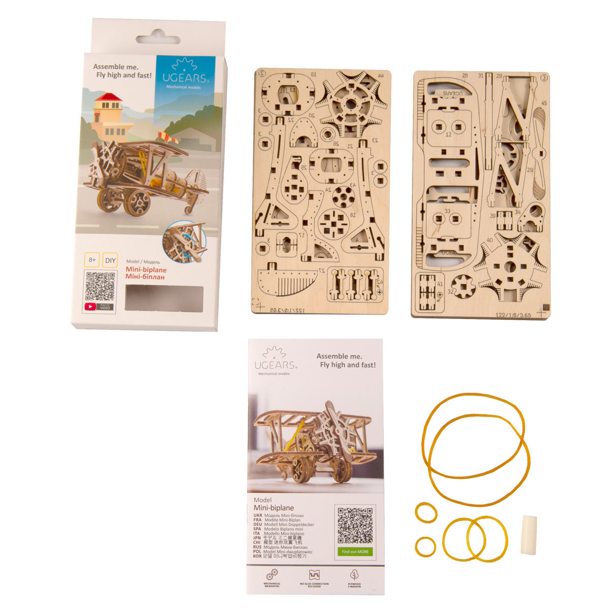 70159-ugears-mini-biplane-mechanical-diy-wooden-3d-puzzle-84pc